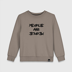 Свитшот хлопковый детский Depeche Mode - people are people font, цвет: утренний латте
