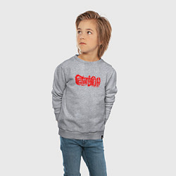 Свитшот хлопковый детский Сектор газа красный логотип, цвет: меланж — фото 2