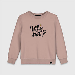 Свитшот хлопковый детский Фраза Why not, цвет: пыльно-розовый
