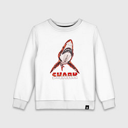 Свитшот хлопковый детский Акула киборг, цвет: белый