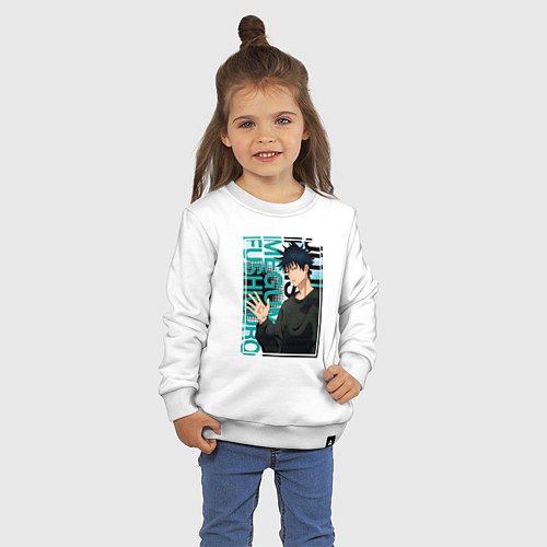 Детский свитшот Мегуми фусигуро заклинатель / Белый – фото 3