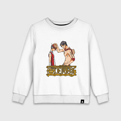 Свитшот хлопковый детский Ванпис Луффи старший, цвет: белый