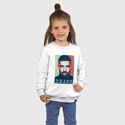 Свитшот хлопковый детский Drake, цвет: белый — фото 2
