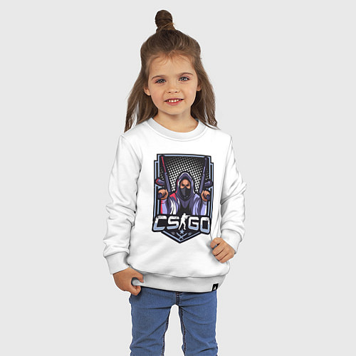 Детский свитшот Counter-Strike плохой парень / Белый – фото 3