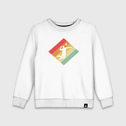 Свитшот хлопковый детский Волейболист в полёте, цвет: белый