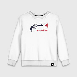Свитшот хлопковый детский Depeche Mode gun, цвет: белый