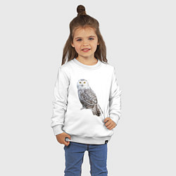 Свитшот хлопковый детский Полярная сова, цвет: белый — фото 2