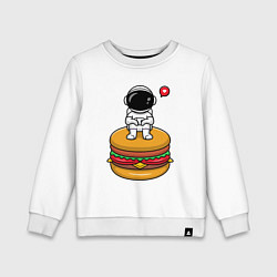 Свитшот хлопковый детский Космический гамбургер, цвет: белый