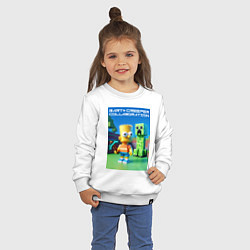 Свитшот хлопковый детский Bart and Creeper - collaboration ai art, цвет: белый — фото 2