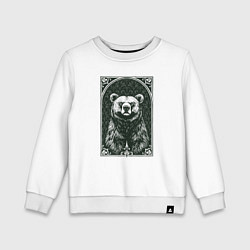Свитшот хлопковый детский Мишка с паттерном, цвет: белый