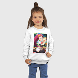 Свитшот хлопковый детский Джесси и Мяут на пикнике, цвет: белый — фото 2