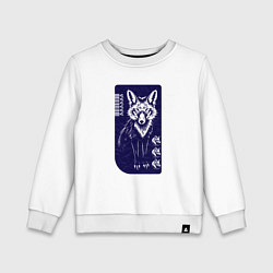 Свитшот хлопковый детский Серьёзный лис, цвет: белый