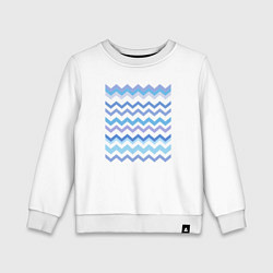 Свитшот хлопковый детский Зигзаги - волны, цвет: белый