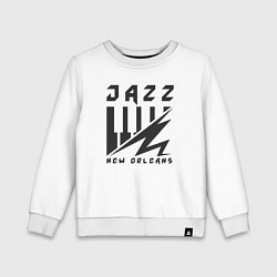 Свитшот хлопковый детский New Orleans jazz, цвет: белый