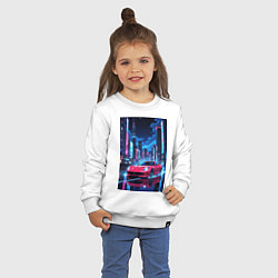 Свитшот хлопковый детский Вишневый спорткар по мокрой дороге, цвет: белый — фото 2