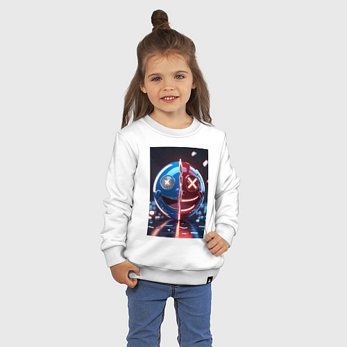 Детский свитшот Смайлик твоего настроения / Белый – фото 3