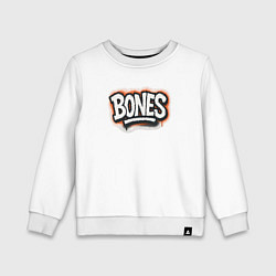 Свитшот хлопковый детский Bones уличный логотип, цвет: белый