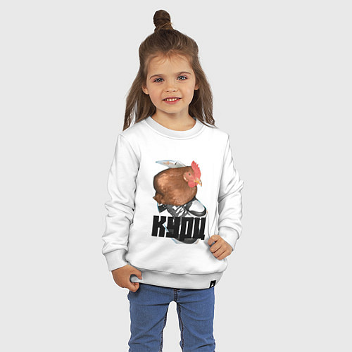 Детский свитшот Курц мем / Белый – фото 3