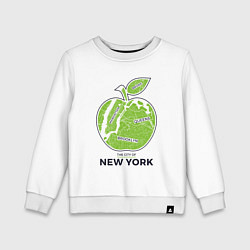Свитшот хлопковый детский Сity of New York, цвет: белый