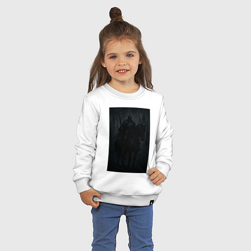 Детский свитшот Рыцарь тьмы - dark fantasy / Белый – фото 3
