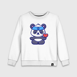 Свитшот хлопковый детский Peace panda, цвет: белый