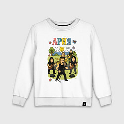 Свитшот хлопковый детский Ария мультяшный стиль, цвет: белый