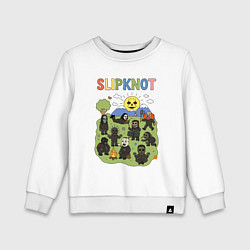 Свитшот хлопковый детский Slipknot мультяшный стиль, цвет: белый