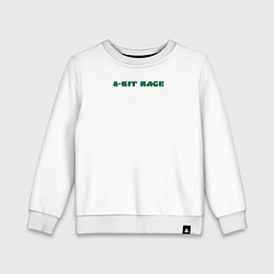 Свитшот хлопковый детский Game Over: динозавр в стиле 80-х, цвет: белый