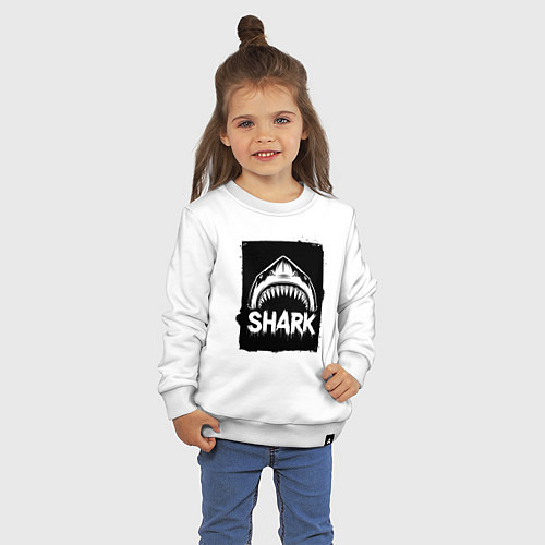 Детский свитшот Акула с открытой пастью / Белый – фото 3