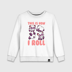 Свитшот хлопковый детский Как я катаюсь, цвет: белый