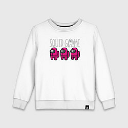 Свитшот хлопковый детский Among us squid game, цвет: белый