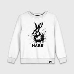 Свитшот хлопковый детский Графический заяц, цвет: белый