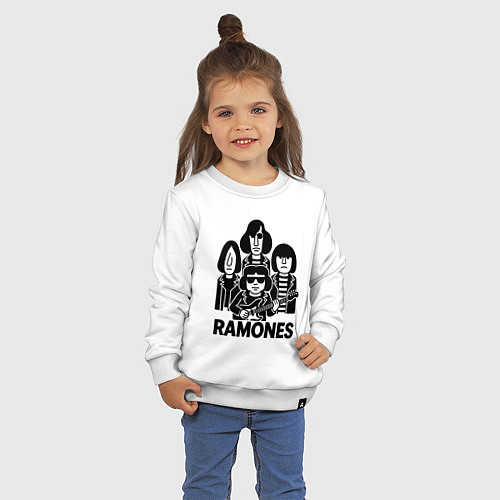 Детский свитшот Ramones силуэты / Белый – фото 3