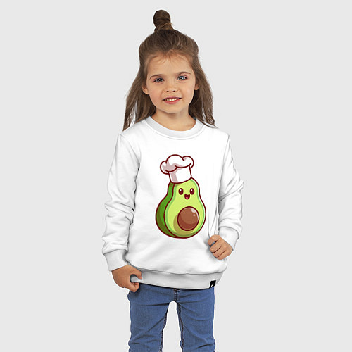 Детский свитшот Повар авокадо / Белый – фото 3