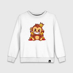 Свитшот хлопковый детский Король обезьян, цвет: белый