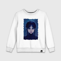 Свитшот хлопковый детский Wednesday Addams 2, цвет: белый