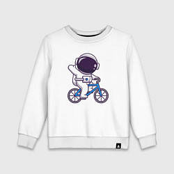 Свитшот хлопковый детский Space bike, цвет: белый