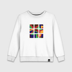 Свитшот хлопковый детский Autumn Cube, цвет: белый