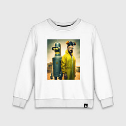 Свитшот хлопковый детский Хайзенберг и Бендер пустились во все тяжкие мем, цвет: белый
