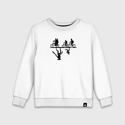 Свитшот хлопковый детский Очень странные дела параллельный мир, цвет: белый