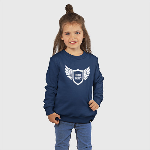 Детский свитшот Пограничные войска крылья на щите / Тёмно-синий – фото 3