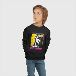 Свитшот хлопковый детский Джованна Джорно из ДжоДжо, цвет: черный — фото 2