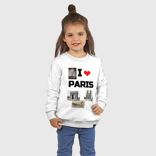 Детский свитшот I love Paris / Белый – фото 3