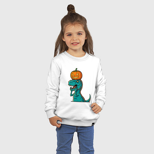 Детский свитшот Тирекс и тыква / Белый – фото 3