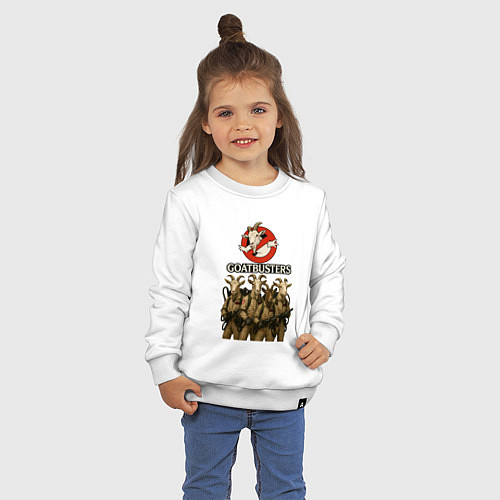 Детский свитшот Охотники за приведениями с козлами / Белый – фото 3