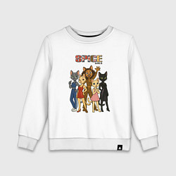 Свитшот хлопковый детский Spice girls кошки, цвет: белый
