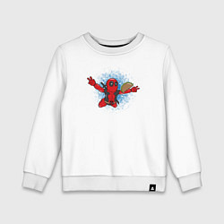 Свитшот хлопковый детский Deadpool nevermind, цвет: белый