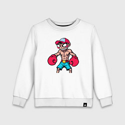 Свитшот хлопковый детский Мульт-боксер, цвет: белый