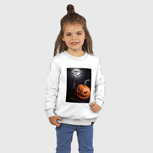 Детский свитшот Тыква хэллоуин / Белый – фото 3