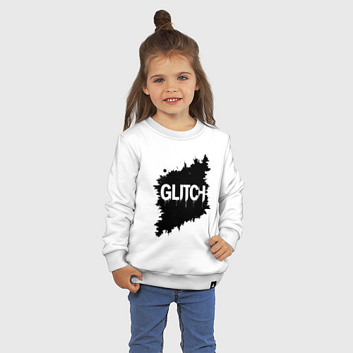 Детский свитшот Глитч-эффект хаос в пикселях / Белый – фото 3